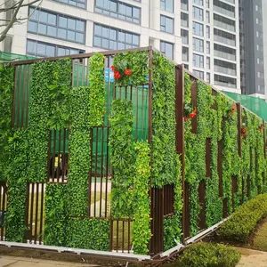 דקורטיבי מלאכותי גידור גדר נוף צמחים מלאכותיים קיר אנכי ירוק קיר