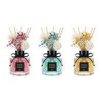 Diffuseur de parfum d'ambiance à bâtonnets 50 ml, désodorisant à fleurs séchées et huiles essentielles, best-seller
