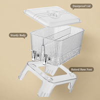 Distributeur de boissons en plastique PE grande capacité 5,5 L avec robinet, pour eau froide, limonade, jus, bière, idéal pour restaurants et buffets