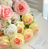 Roses artificielles bleu glace pour la décoration du salon, fleurs pour la Saint-Valentin, décorations de salle de mariage, fabricant