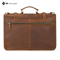 Sac à main vintage en cuir Crazy Horse pour homme, sacoche pour ordinateur portable de 15 pouces avec poche multicouche, logo personnalisé