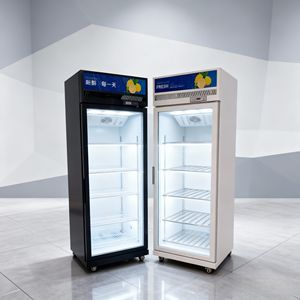 Réfrigérateur commercial vertical à porte unique avec ventilateur, affichage numérique, étagères réglables pour le stockage de boissons, fruits et légumes - Product Image 3