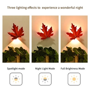 Maple Leaf Motion Sensor LED Night <b>Light</b> Rechargeable Magnetic RGB Wall Lamp <b>Decor</b> <b>Light</b> for Bedroom Corridor Stair Home <b>Decor</b> - Product Image 4