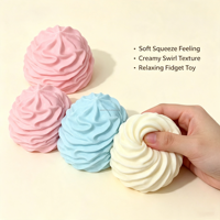 Jouet anti-stress souple et coloré en TPR de 7 cm, jouet à presser en forme de rouleau de crème, jouet de décompression à rebond lent