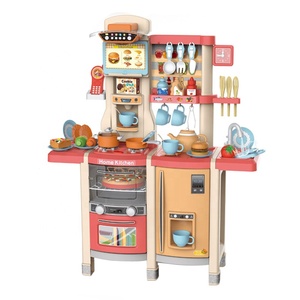 100cm grand jouet de cuisine simulé cuisine <span class=keywords><strong>maison</strong></span> de jeu pulvérisation de brouillard électrique multi-fonction ustensiles de cuisine jouet avec des aliments se décolorent - Product Image 1