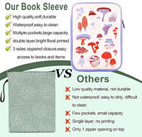 Personnalisé haute qualité Floral néoprène étanche protection fermeture éclair lecteur stockage livre pochette pour lecture tablette