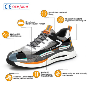 Stivali da Lavoro Casual da Uomo di Alta Qualità Nuove Scarpe Antinfortunistiche Industriali da Esterno con Punta in Acciaio per Uso Sportivo e in Fabbrica con Protezione Antiscivolo - Product Image 3