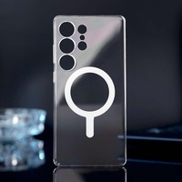 Étui de téléphone magnétique en PC haute transparence JOYPORODO C009 pour Samsung S22 S23 S24 S25 Ultra, antichoc, transparent, tendance
