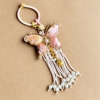 Collier personnalisable à franges papillon, fait main, chaîne de pull, breloque papillon en métal brocart, polyvalent et tendance
