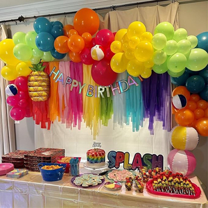 Kit d'arche de ballons en latex <span class=keywords><strong>color</strong></span>és, ballons en aluminium rose en forme de cœur, ballons en aluminium bleus et dorés en forme d'étoile, décoration scintillante pour anniversaire et mariage - Product Image 6