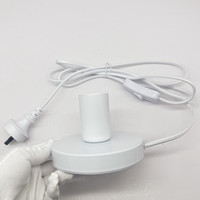 Prise australienne certifiée SAA complète avec cordon d'alimentation tressé en tissu blanc, base de lampe de table, support E27 pour l'Australie et la Nouvelle-Zélande
