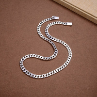 Cadena de eslabones cubanos de plata de ley 925 para hombre, 7MM 8MM, gargantilla de plata maciza pulida para hombre, joyería fina al por mayor