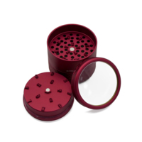 Broyeur à herbes en métal de qualité supérieure en forme de lettre ODM/OEM, logo personnalisé, broyeur à tabac en aluminium de 63 mm pour accessoires de fumeur