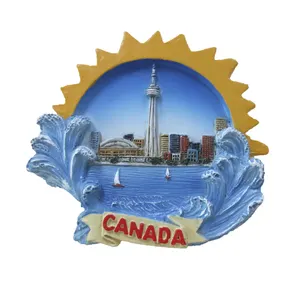 树脂3D磁铁加拿大乡村城市冰箱磁铁旅游纪念品树脂纪念品工艺品