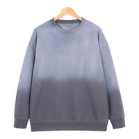 Sweat-shirt col rond 400 g/m² épais, teinture unie, coupe classique pour homme, style streetwear, effet vintage délavé, automne, logo personnalisé OEM