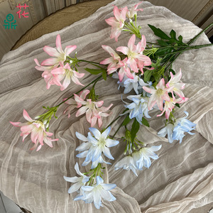 Fleurs artificielles en soie mélangée pour décoration de mariage, arche de banquet, orchidée à 7 têtes, magnolia, campanule - Product Image 2