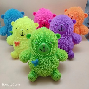Colorful <b>LED</b> Light up Flashing Squeeze Toy Cute Bow Tie Bear Puffer <b>Ball</b> Stress Fidget Toy <b>Ball</b> for Kid - Product Image 2