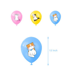 Ensemble de décorations de fête sur le thème du <span class=keywords><strong>chat</strong></span>, comprenant des drapeaux, des décorations de gâteau grandes et petites, des cartes suspendues, des ballons, pour fête d'<span class=keywords><strong>anniversaire</strong></span> d'animaux de compagnie, en plastique et en papier - Product Image 5