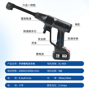 Pistola de lavado de coches de alta presión con pulverizador ajustable de 40 bar y 2.6-4 L/min, pulverizador de agua portátil para limpieza de vehículos, suelos y jardines. - Product Image 3