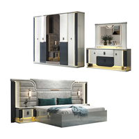 Ensemble complet de meubles de chambre à coucher modernes de luxe en bois, lit double king size, cadre en bois pour chambre principale, vente en gros