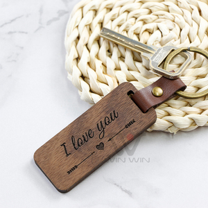 LLavero de Metal y madera con logotipo personalizado, llavero de cuero, artesanías, regalos para el Día <span class=keywords><strong>del</strong></span> Padre - Product Image 2