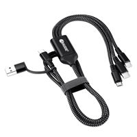 Kabel Pengisian Cepat 6-in-1 Berbahan Nilon 1.2M, Kabel Charger Multi USB Tahan Aus Kompatibel dengan Perangkat iPhone & Type-C