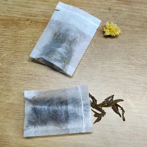 Wholesale Price Tea Bag Food Grade Corn Fiber Made Drawstring Tea Bag PLA Fiber Disposable Tea Bag