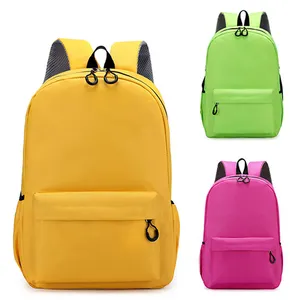 Mochila escolar Unisex para niños pequeños, bolsa de libros lisa, de fábrica China, Rpet