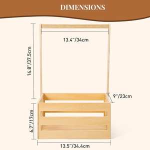 Panier de rangement pour vêtements de bébé, boîte cadeau pour nouveau-nés garçons et filles, panier de rangement pour cadeaux de bébé, caisse en bois pour baby shower - Product Image 6