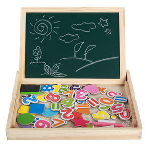 Papan Gambar Dua Sisi Anak, Mainan Puzzle Magnetik Angka Arab Montessori Bisa Disesuaikan untuk Anak-anak - Product Image 4