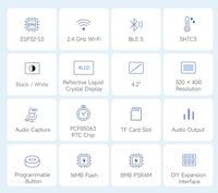 Carte de développement ESP32-S3 avec écran RLCD de 4,2 pouces, prend en charge la communication Wi-Fi et BLE en mode double et l'interaction vocale IA