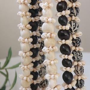 Customized Natural Hawaiian Lei Kuikui <strong>Nut</strong> Cowrie Shell Ring <strong>Necklace</strong> Summer Beach Jewelry Beach Wedding Holidays Jewelry Gift - Product Image 5