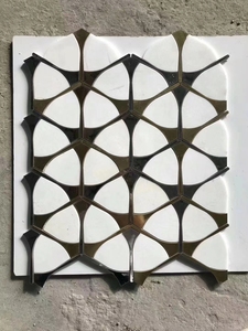 GOLDTOP OEM/ODM Mosaïque de marbre Marmore Azulejo pour la conception d'hôtels, carrelage en feuille, carrelage en marbre nuage jade, carrelage en marbre vert, mosaïque de marbre - Product Image 5