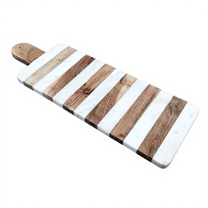 Tabla de Cortar Redonda de Madera de Acacia y Mármol de Gran Tamaño, de Primera Calidad, Apta para Lavavajillas, Productos de Cocina - Product Image 1