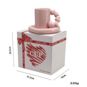 Taza de Cerámica Nórdica Creativa SYL de 350 ml, Taza de Café de Alta Calidad con Platillo, Regalo <span class=keywords><strong>para</strong></span> <span class=keywords><strong>Parejas</strong></span> - Product Image 4