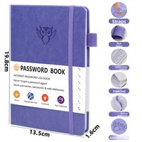 Carnet de mots de passe personnalisé A5, carnet d'adresses, annuaire téléphonique, organiseur de mots de passe en cuir PU avec logo