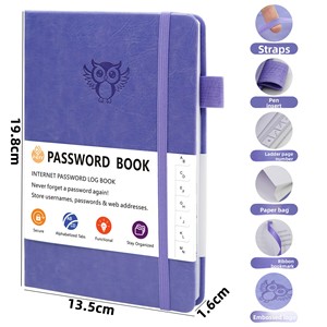 Carnet de mots de passe personnalisé A5, carnet d'adresses, <span class=keywords><strong>annuaire</strong></span> téléphonique, organiseur de mots de passe en cuir PU avec logo - Product Image 6