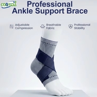 Ce support de cheville à compression de haute qualité avec sangles réglables convient à la protection de la cheville et à la récupération après des entorses.