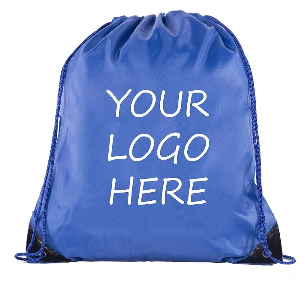 Offre Spéciale pas cher étanche cordon sacs à dos sac 210d Polyester sport dessiner chaîne sacs Logo personnalisé polyester cordon sac