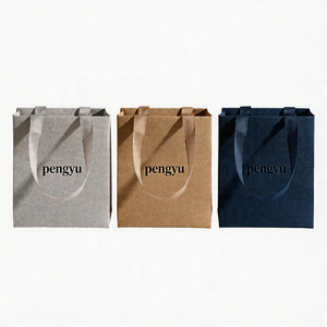 Sac en papier personnalisé avec logo imprimé, texture luxueuse, recyclable, pour cadeaux, cosmétiques, bijoux, montres, shopping, vente au détail, avec poignée - Product Image 1