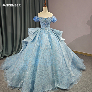 Robes de bal de soirée bleu féerique à paillettes pour les filles de 16 ans Jancember 6596-1 - Product Image 2