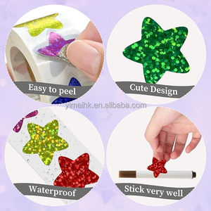 500pcs 1 inch <b>Vinyl</b> Star Stickers <b>Vinyl</b> Sticker Printed Die Cut logo Custom Holographic Stickers Roll Mobile Phone Back Sticker - Product Image 4