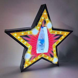 Tùy chỉnh Acrylic hình dạng ngôi sao VIP chai kệ trưng bày rượu vang đứng LED Champagne chai thuyết trình cho hộp đêm chai glorifier - Product Image 4