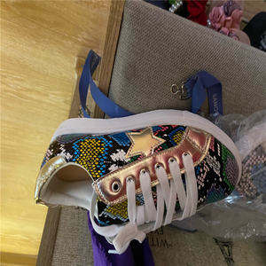 NEW Women Snake Printing PU Leather Vulcanized <b>Shoes</b> Lace up Female Sneakers Fashion New Platform Woman <b>Shoes</b> Walking Footwear - Product Image 4