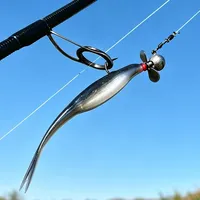 Leurre de pêche souple flottant de 12 cm, type Minnow Swimbait à queue fourchue, pour la pêche au Black-bass et au Brochet en eau douce (lacs et rivières), compatible avec les montages Texas et Carolina, lot de 5 pièces