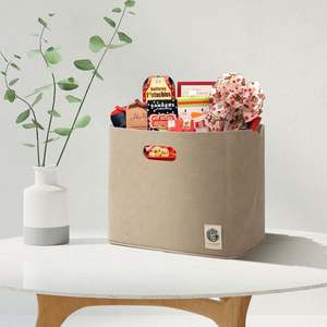 Poubelle bonne idée pour organiser les jouets pour animaux de compagnie panier à linge en coton feutre rond chien boîte à jouets panier de rangement avec poignée - Product Image 5