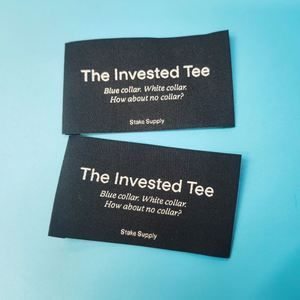 Étiquette tissée personnalisée en damassé pour vêtements, nouveau design de logo, en tissu haute densité, étiquette de col personnalisée, vente chaude - Product Image 3