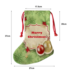 Topjlh Sublimation <strong>Stocking</strong> Decoration Linen Drawstring <strong>Christmas</strong> <strong>Stocking</strong> Personalized <strong>Christmas</strong> <strong>Stockings</strong> with Santa Snowman - Product Image 5