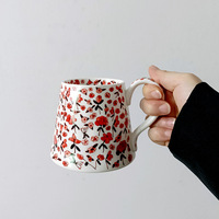 Mug rétro en porcelaine bleu et blanc, élégant et portable, pour café, petit-déjeuner, lait, bureau