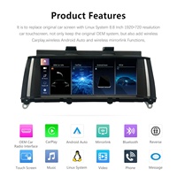 Radio para Auto Android 14 BMW X3 F25 X4 F26 NBT/CIC 8+128GB 8.8 Pulgadas Pantalla Táctil Inalámbrica CarPlay Android Auto Reproductor MP3/MP4